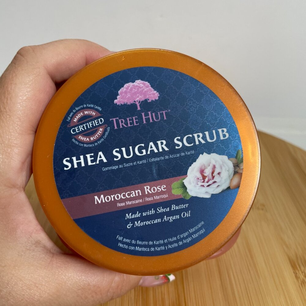 Tree Hut Moroccan Rose Shea Sugar Scrub 18 oz Exfoliating Hydrating Skin Care - Picture 2 of 6